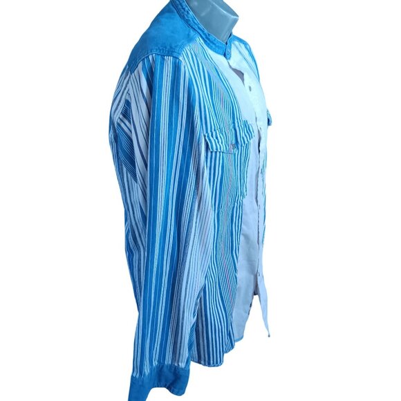 Vintage Men's Western Shirt Wrangler Brushpopper Denim 90's Tigres Norte 16.5x35 - Picture 3 of 5